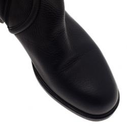 مملوكة مسبقًا Gucci Black Leather Techno Horsebit Riding Boots Size 38.5