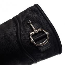 مملوكة مسبقًا Gucci Black Leather Techno Horsebit Riding Boots Size 38.5