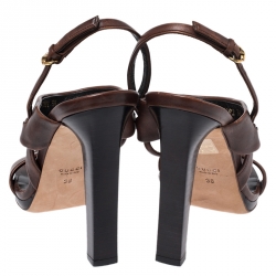 Pre Owned صندل غوتشي سير كاحل هورسبيت ايسا جلد أبيض مقاس 36.5