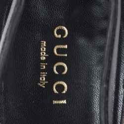 مملوكة مسبقًا Gucci Black Leather GG Strappy Sandals Size 40