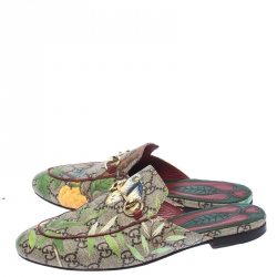 مملوكة مسبقًا حذاء مولز غوتشي طباعة تيان هورسبيت Princetown  كانفاس GG متعدد الألوان مقاس 36.5