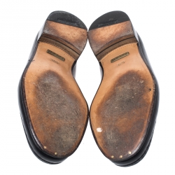 Pre Owned Gucci Black Leather Horsebit Loafers Size 40