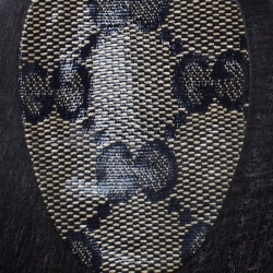 مملوكة مسبقًا صندل سلايد غوتشي هيستيريا كانفاس غوتشيسيما بيج/أزرق مقوى مقاس 37