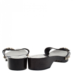 مملوكة مسبقًا صندل سلايد غوتشي هيستيريا كانفاس غوتشيسيما بيج/أزرق مقوى مقاس 37