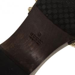 مملوكة مسبقًا Gucci GG Canvas Icon Bit Wooden Clogs Size 38