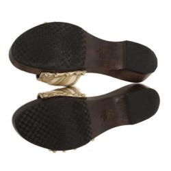 مملوكة مسبقًا Gucci GG Canvas Icon Bit Wooden Clogs Size 38