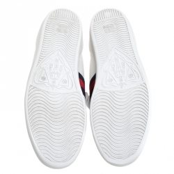 مملوكة مسبقًا حذاء رياضي غوتشي أربطة فيونكة كريستال Ace جلد أبيض مقاس 41