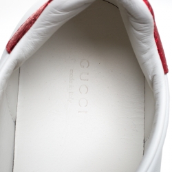 مملوكة مسبقًا حذاء رياضي غوتشي أربطة فيونكة كريستال Ace جلد أبيض مقاس 41