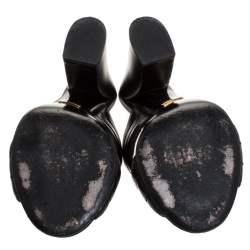 Pre Owned Gucci Black Quilted Leather Sylvia Crossover Mules Size 39