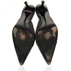 Pre Owned Gucci Black GG Denim Mules Size 40.5