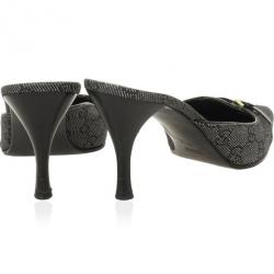 Pre Owned Gucci Black GG Denim Mules Size 40.5