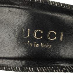 Pre Owned Gucci Black GG Denim Mules Size 40.5