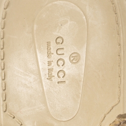 Pre Owned Gucci Metallic Gold Microguccissima Leather Thong Ankle Tie Sandals Size 39