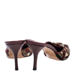 مملوكة مسبقًا Gucci Multicolor Velvet Pointed Toe Mules Size 39.5