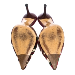 مملوكة مسبقًا Gucci Multicolor Velvet Pointed Toe Mules Size 39.5