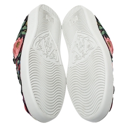 Gucci Multicolor Brocade Fabric Floral Embroidered Ace Low Top Sneakers Size 40