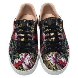 Gucci Multicolor Brocade Fabric Floral Embroidered Ace Low Top Sneakers Size 40