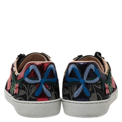 Gucci Multicolor Brocade Fabric Floral Embroidered Ace Low Top Sneakers Size 40