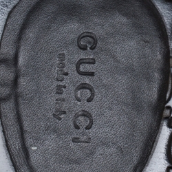 مملوكة مسبقًا Gucci Black Leather And Web Strap Interlocking "GG" Thong Sandals Size 38