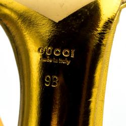 Pre Owned Gucci Begonia Rose GG Canvas Bee Jewel Sandals Size 39