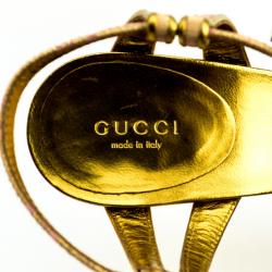 Pre Owned Gucci Begonia Rose GG Canvas Bee Jewel Sandals Size 39