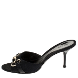 مملوكة مسبقًا صندل سلايد غوتشي كانفاس  GG بني/ذهبي هورسبيت سلايد مقاس 36