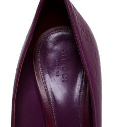 Pre Owned Gucci Purple Guccissima Leather Horsebit Peep Toe Pumps Size 40