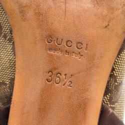 Pre Owned Gucci Guccissima Crystal 'Babouska' Studded Pumps Size 36.5