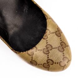 Pre Owned Gucci Guccissima Crystal 'Babouska' Studded Pumps Size 36.5