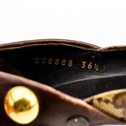 Pre Owned Gucci Guccissima Crystal 'Babouska' Studded Pumps Size 36.5