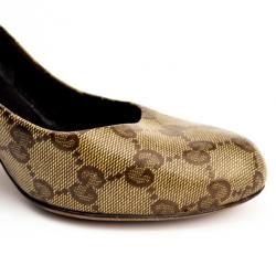 Pre Owned Gucci Guccissima Crystal 'Babouska' Studded Pumps Size 36.5