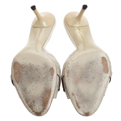 Pre Owned حذاء سلايدز غوتشي هورسبيت غوتشيسيما أبيض مقاس 40