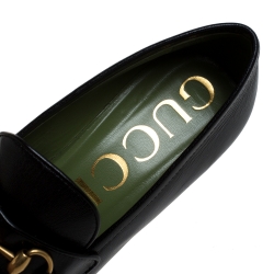Pre Owned Gucci Black Leather Horsebit Pumps Size 41
