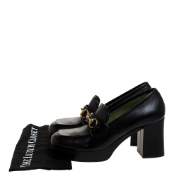 Pre Owned Gucci Black Leather Horsebit Pumps Size 41