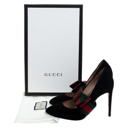 Pre Owned حذاء كعب عالي غوتشي مقدمة مدببة هورسيبت اليزابيث سويدي وردي مقاس 36