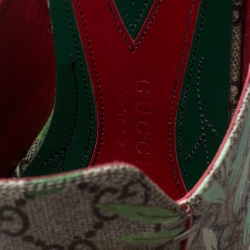 Pre Owned Gucci Beige Printed Canvas Tian Horsebit Loafer Slides Size 41