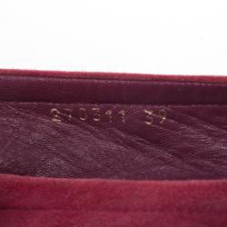 Pre Owned Gucci Magenta Cap Toe Bamboo Horsebit Ballet Flats Size 39