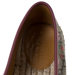 Pre Owned Gucci Beige GG Canvas Flora Espadrille Flats Size 39