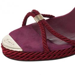 Pre Owned Gucci Pink Rope High Heel Sandals Size 41