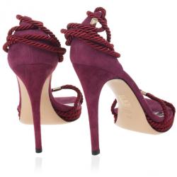 Pre Owned Gucci Pink Rope High Heel Sandals Size 41
