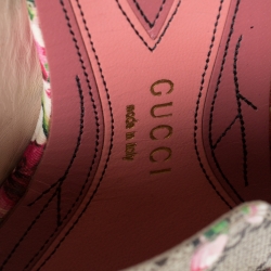 Pre Owned Gucci Multicolor GG Floral Print Canvas Princetown Horsebit Mules Size 39.5