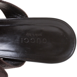 مملوكة مسبقًا Gucci Brown GG Leather Open Toe Sandals Size 37