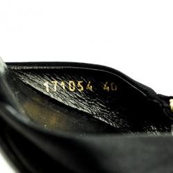 Pre Owned Gucci Black Satin Embellished Ankle Strap Sandals Size 40