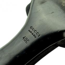 Pre Owned Gucci Black Satin Embellished Ankle Strap Sandals Size 40