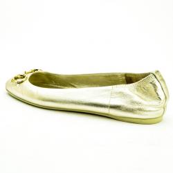 Pre Owned Gucci Metallic Horsebit Ballet Flats Size 39