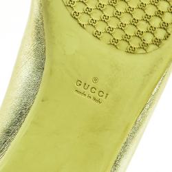 Pre Owned Gucci Metallic Horsebit Ballet Flats Size 39