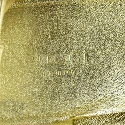 Pre Owned Gucci Metallic Horsebit Ballet Flats Size 39