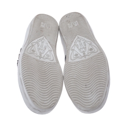 Gucci White Leather Crystal Embellished Snake Python Trim Web Detail Ace Low Top Sneakers Size 37.5