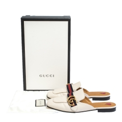 مملوكة مسبقًا حذاء غوتشي مرصع لؤلؤ تفاصيل ويب GG جلد ثعبان أسود مقاس 37.5