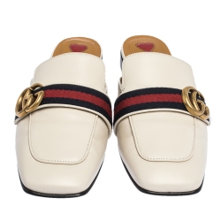 مملوكة مسبقًا حذاء غوتشي مرصع لؤلؤ تفاصيل ويب GG جلد ثعبان أسود مقاس 37.5